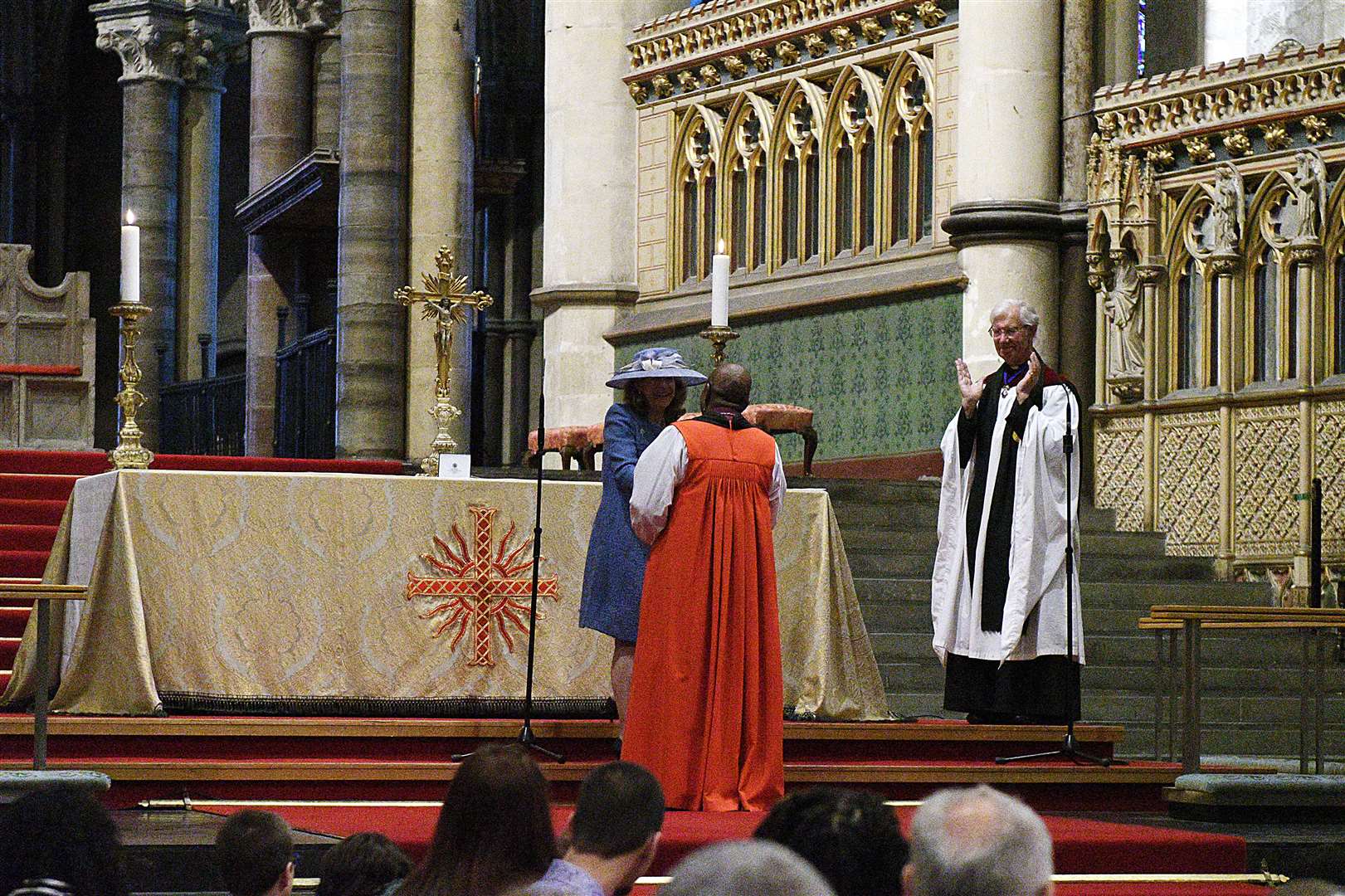 Choral Evensong at Canterbury Cathedral on Saturday, during which Bishop Rose was presented with her MBE by the Lord Lieutenant of Kent, Lady Colgrain. Picture: Barry Goodwin