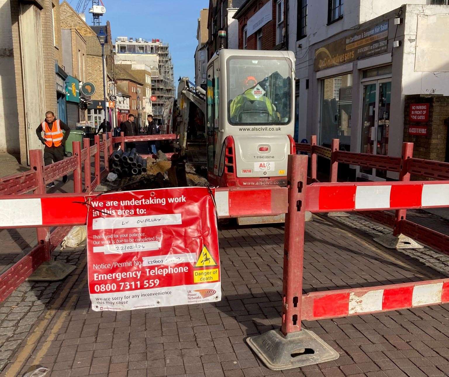 UK Power Networks are currently installing new cables along Queen Street. Picture: Gravesend Town Centre Management