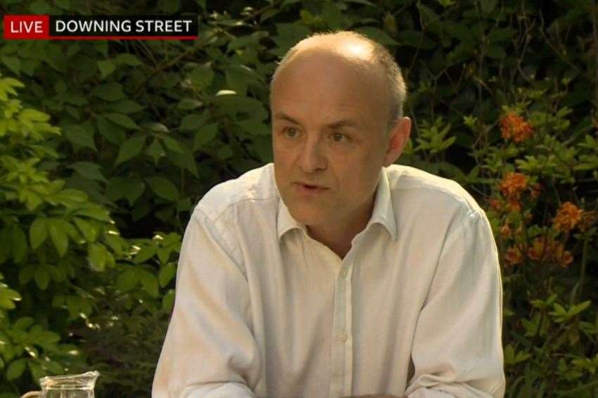 Dominic Cummings speaking from Downing Street. Picture: BBC