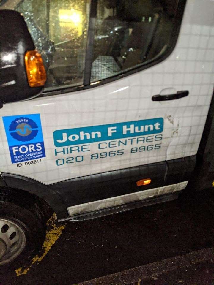John F Hunt Power has apologised profusely for parking in front of the school gates (26825660)