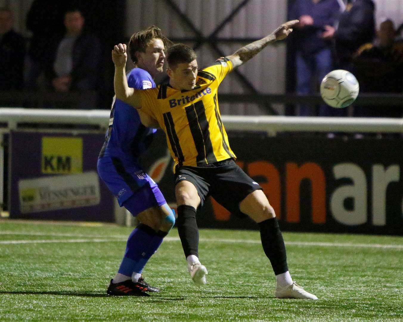 New Ramsgate signing Jack Paxman in action for Maidstone United in a Kent Senior Cup tie against Gillingham. Picture: Andy Jones.