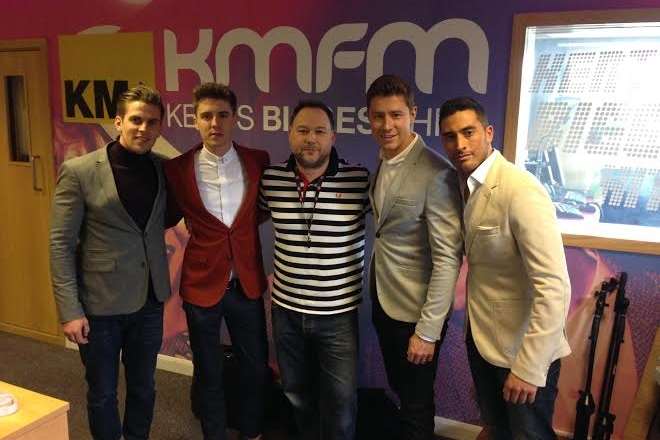 Jack Pack's Adam, Alfie, Andres and Sean with kmfm's Garry Wilson (centre)