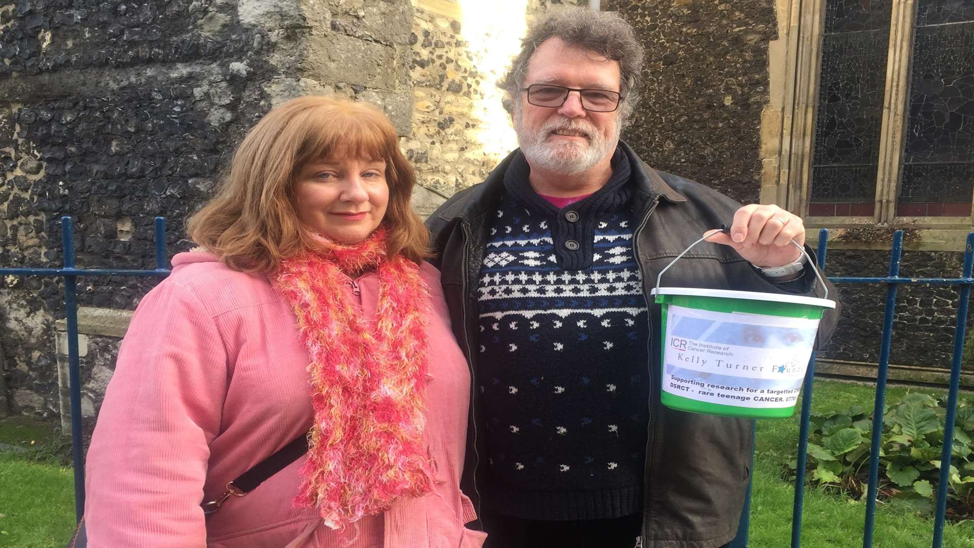 Linda and Martin Turner outside St Mary's Church in Dover