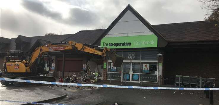 The scene in November 2019 when the Cranbrook Co-op was the subject of a ram raid