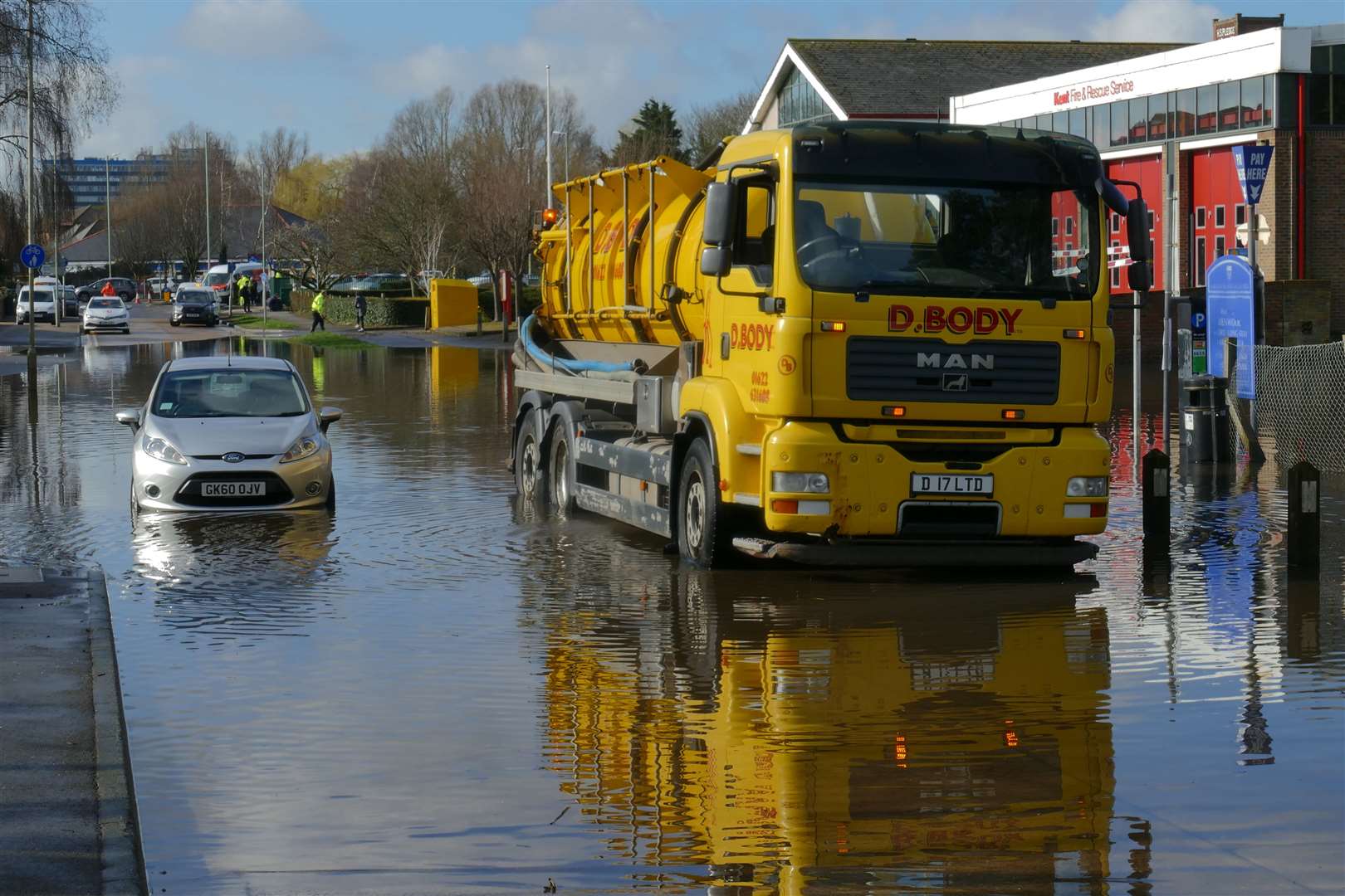 Contractors have been working to clear the road since early this morning. Picture: Andy Clark