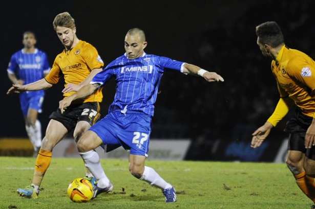 Craig Fagan in action for the Gills against Wolves Picture: Barry Goodwin