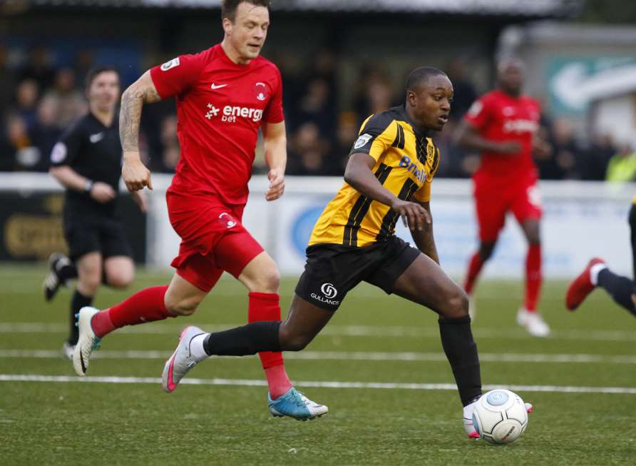 Jamar Loza runs at the Orient defence Picture: Andy Jones
