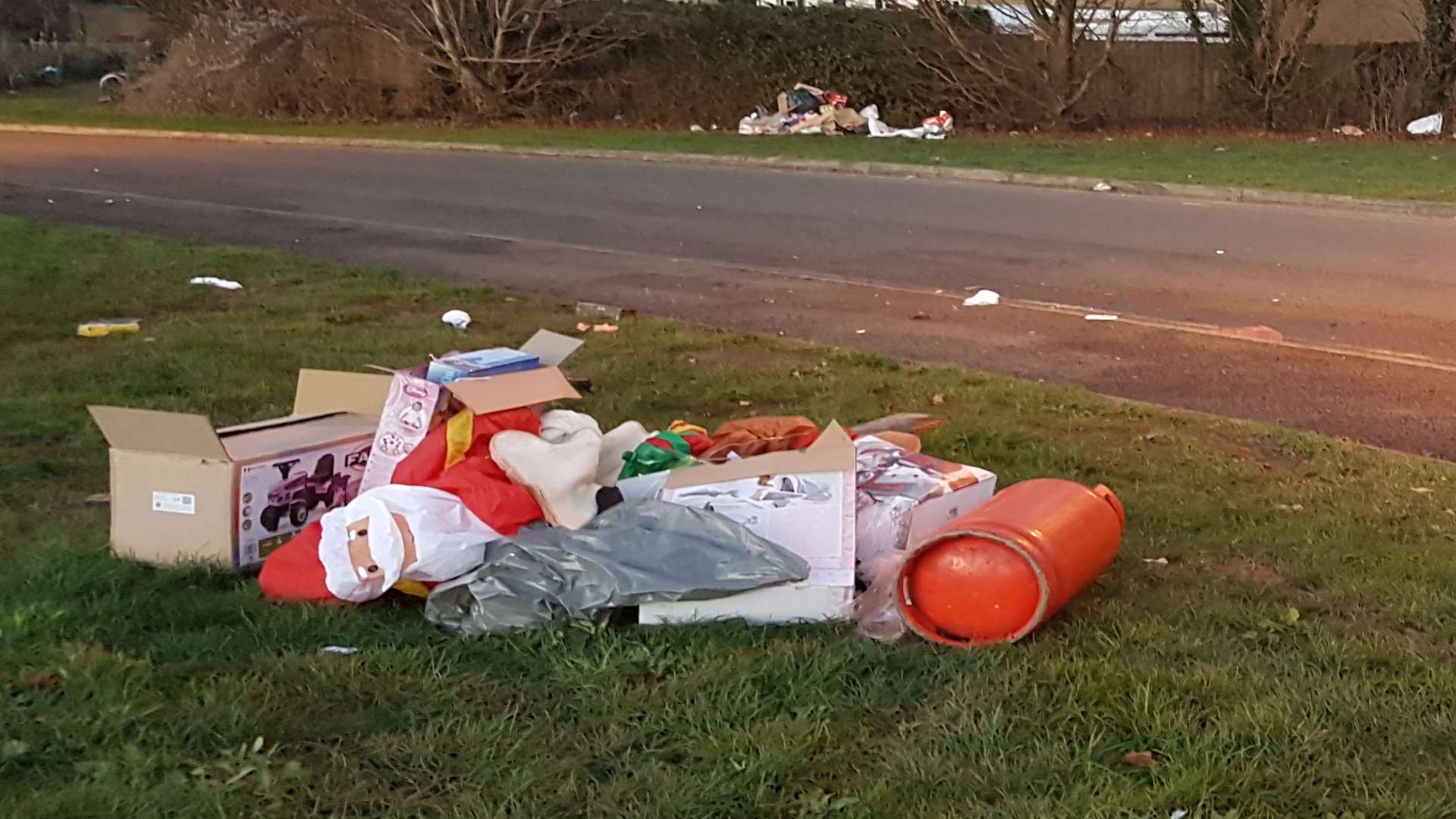 Travellers left piles of rubbish behind when they moved on from Cookham Wood in Rochester on Boxing Day