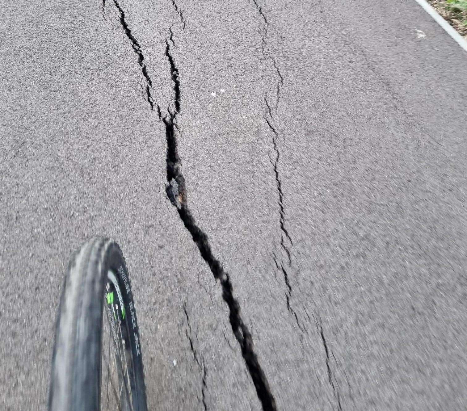 Mr Beaver counted the cracks during a bicycle trip this week. Picture: Sean Beaver