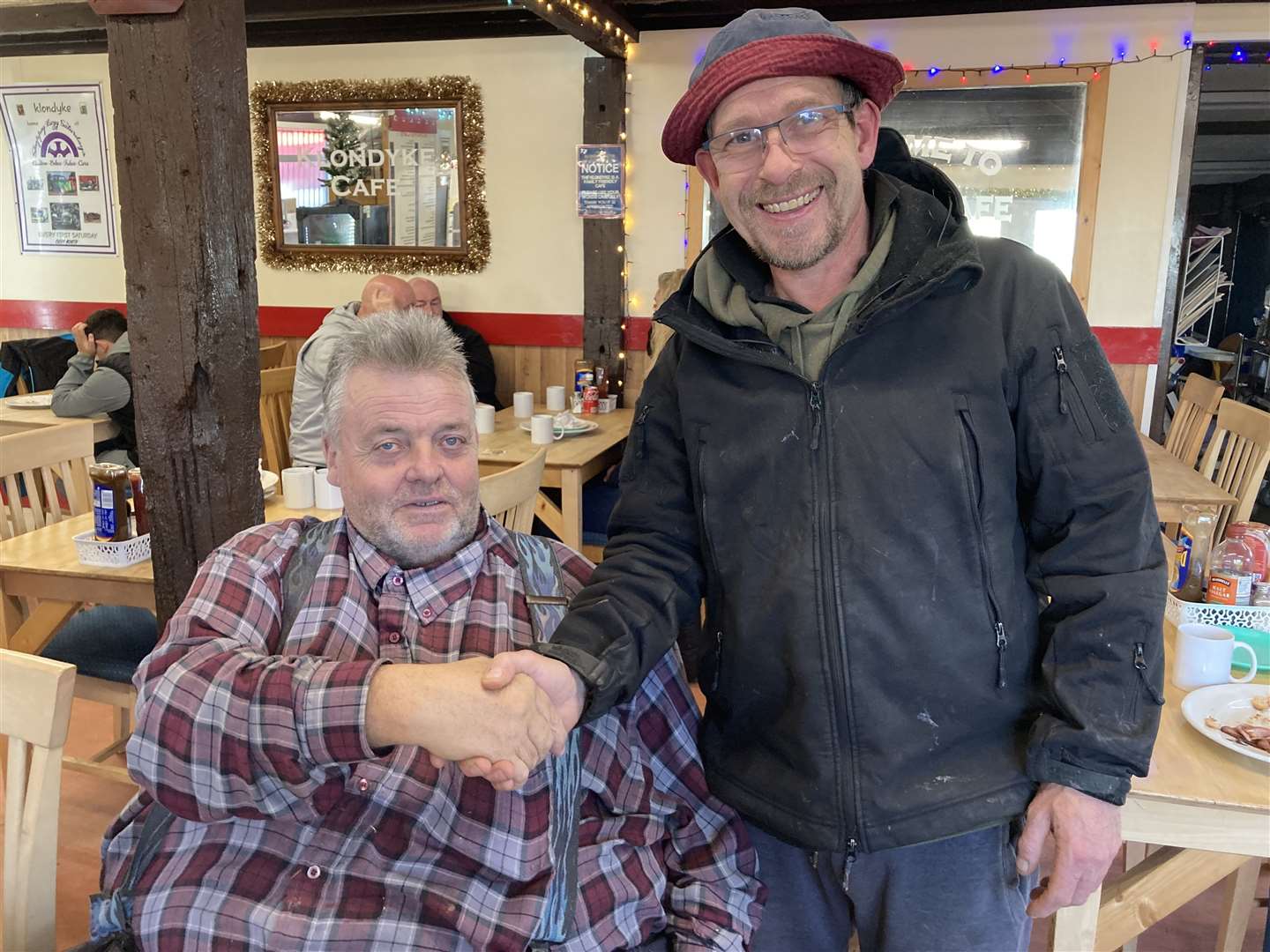 Klondyke cafe owner Fred Ford, left, and Drew Kent are organising a Christmas lunch for the lonely at the Halfway premises