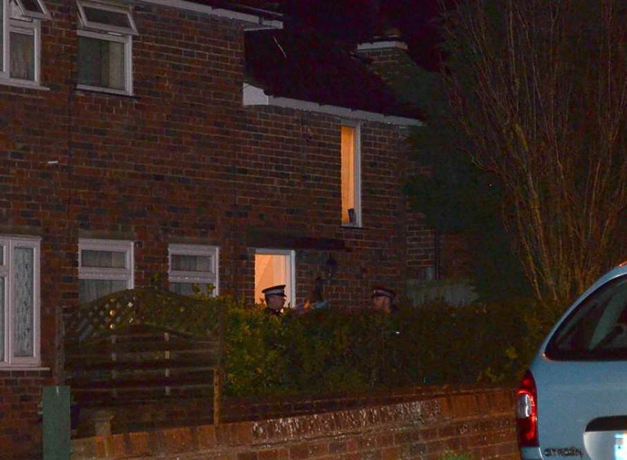 Police have been investigating the double fatal stabbing in Dickens Avenue through the night. Picture: @Kent_999s
