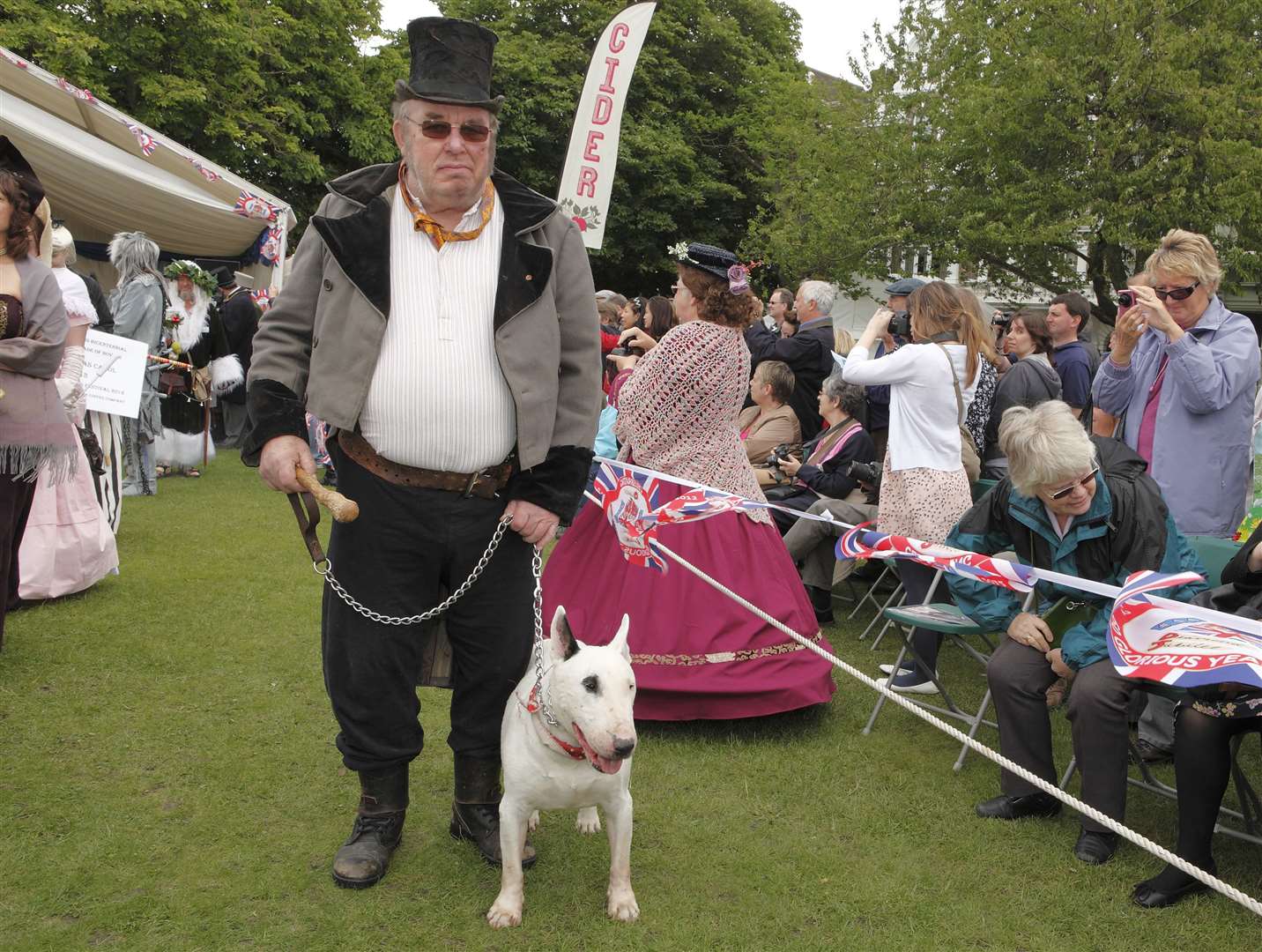 Bill Sikes and Bull's Eye, pictured is the late Rochester publican, Bill King, at the Rochester Dickens Festival in 2013. Picture: Simon Kelsey