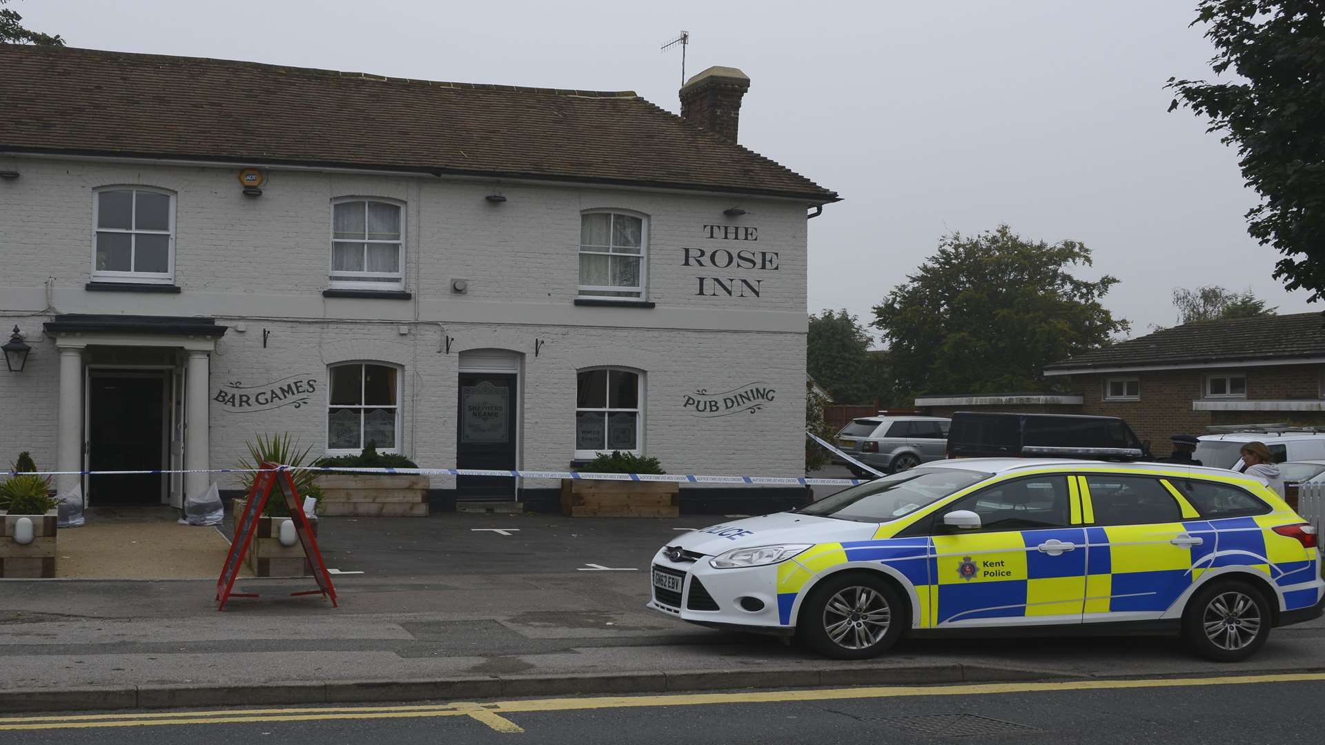 The Rose Inn was cordoned off after the incident