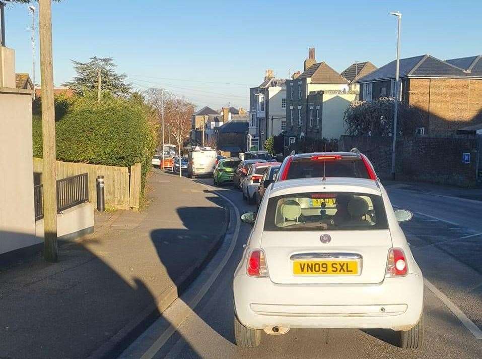 A collision in Dover Road, Deal, has sparked delays. Picture: Paul Kidman