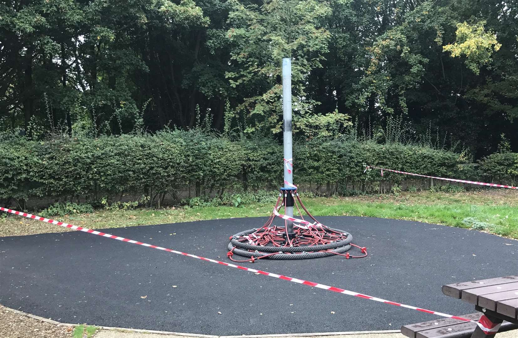 The roundabout at Riverside Country Park was cordoned off after the accident
