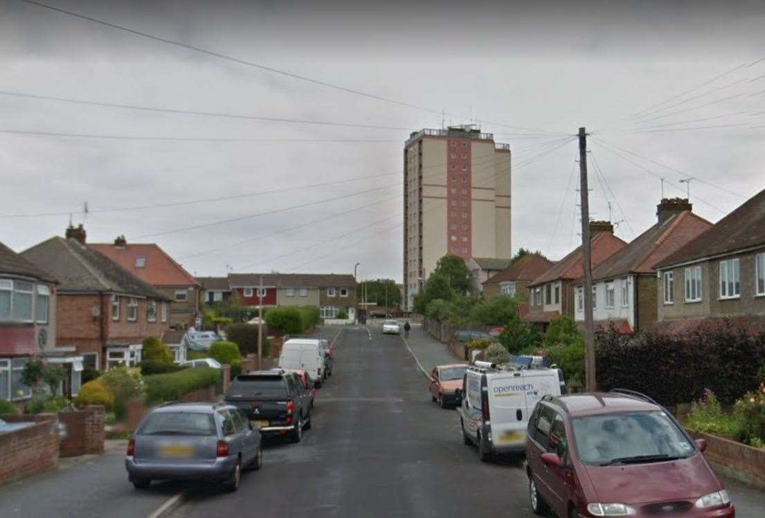 The incident happened in Kent Road, Margate. Picture: Google Street View