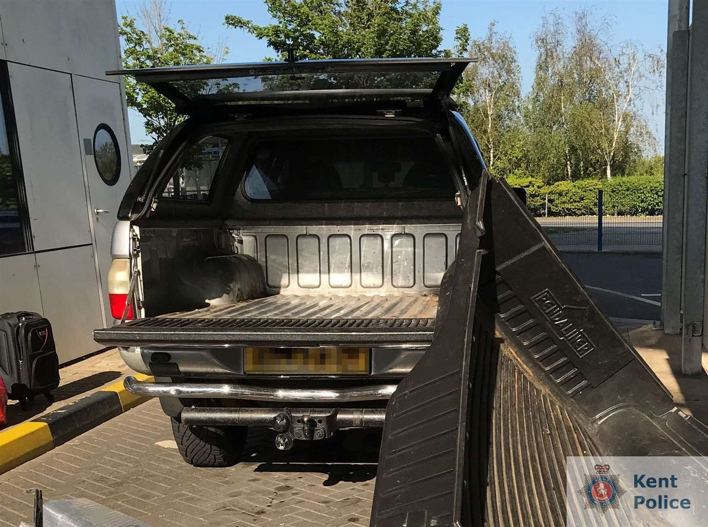 Cash was found hidden in a truck at the Channel Tunnel. Photo: Kent Police