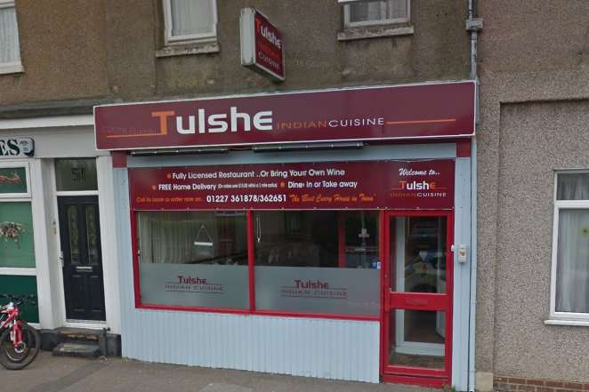 Illegal workers were found at Tulshe Restaurant, Herne Bay. Pic: Google