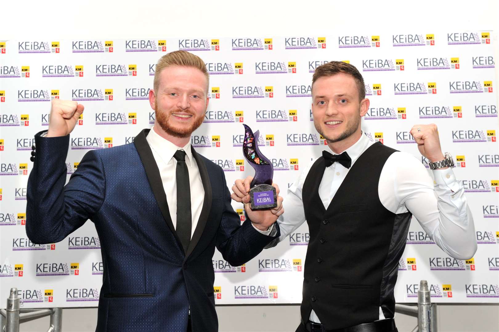 Jason Smith and Andy Smith of Bedfont Scientific celebrate winning Technology Business of the Year at KEiBA 2018