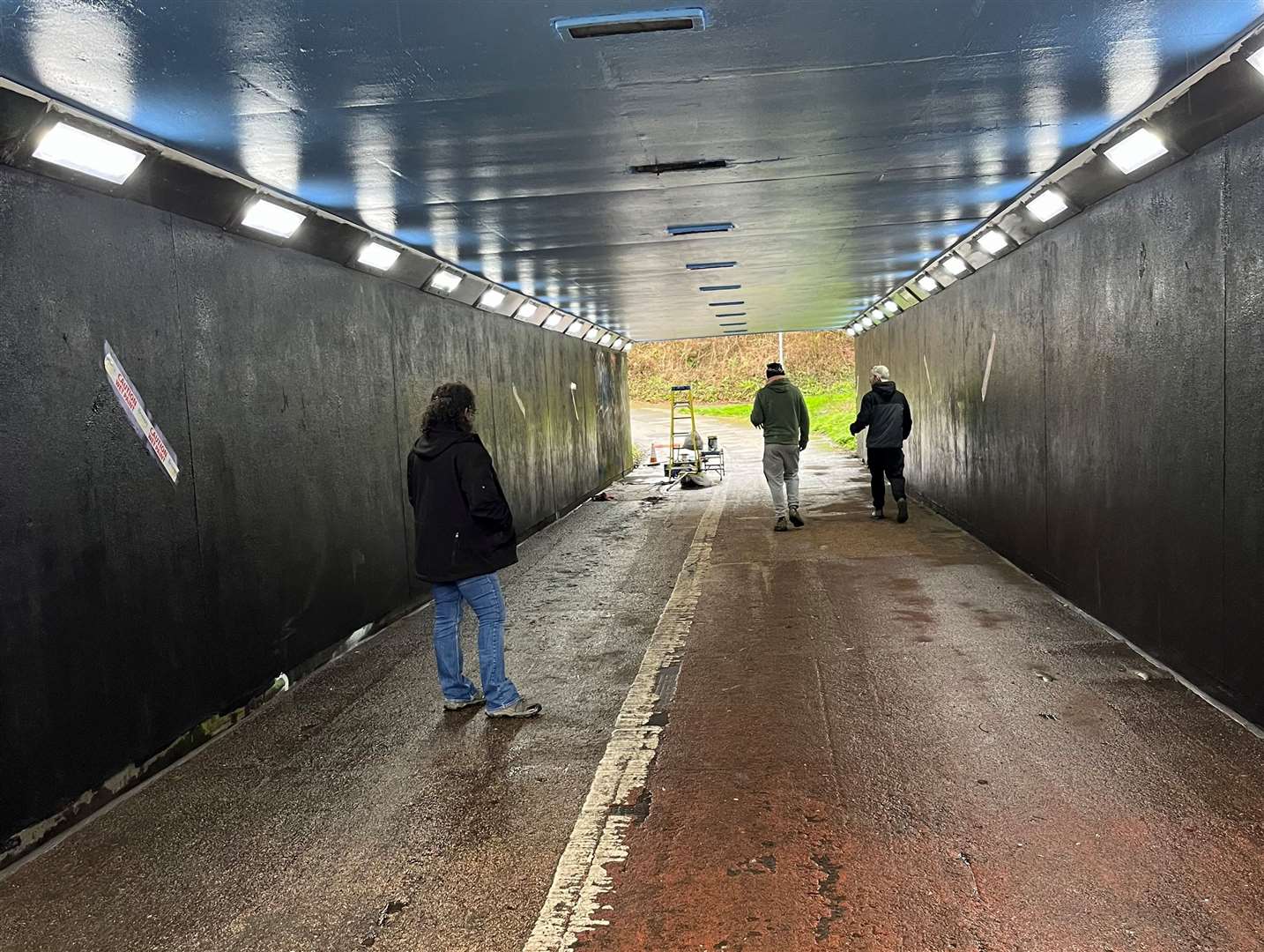 The tunnel’s graffiti has now been painted over and is set to be decorated. Picture: Dover Smart Project