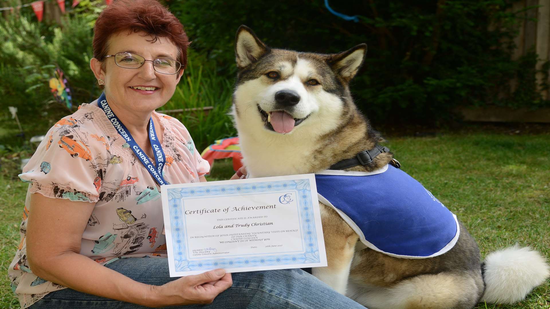 Trudy Christian and her dog Lola who have won an award. Pic: Gary Browne