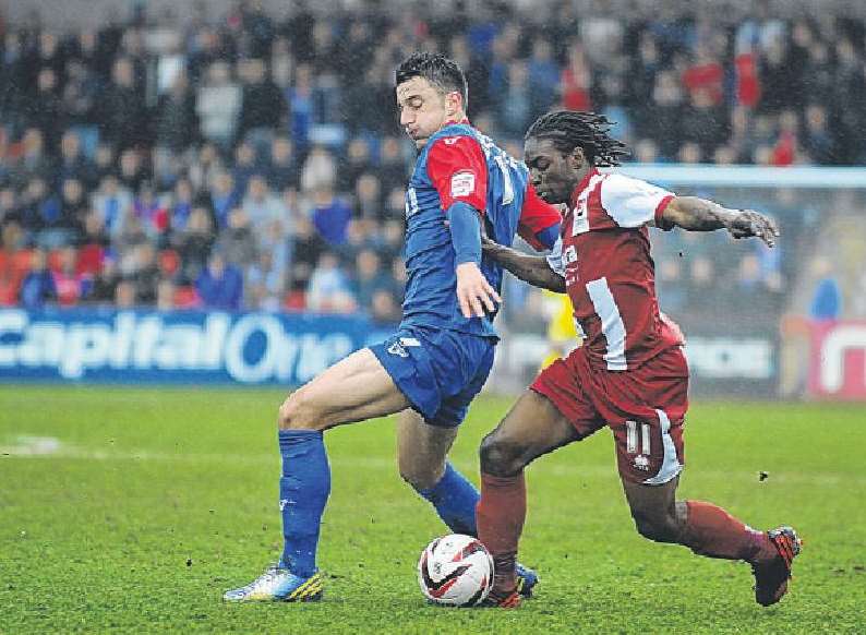 New Gills signing Jermaine McGlashan in action for Cheltenham Picture: Barry Goodwin