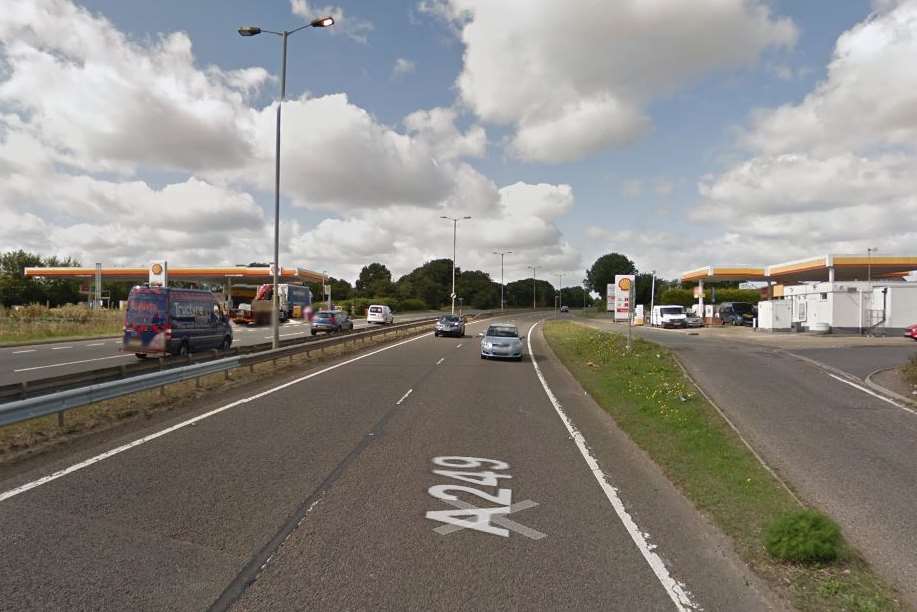 The Shell garage on the A249. Google Street View