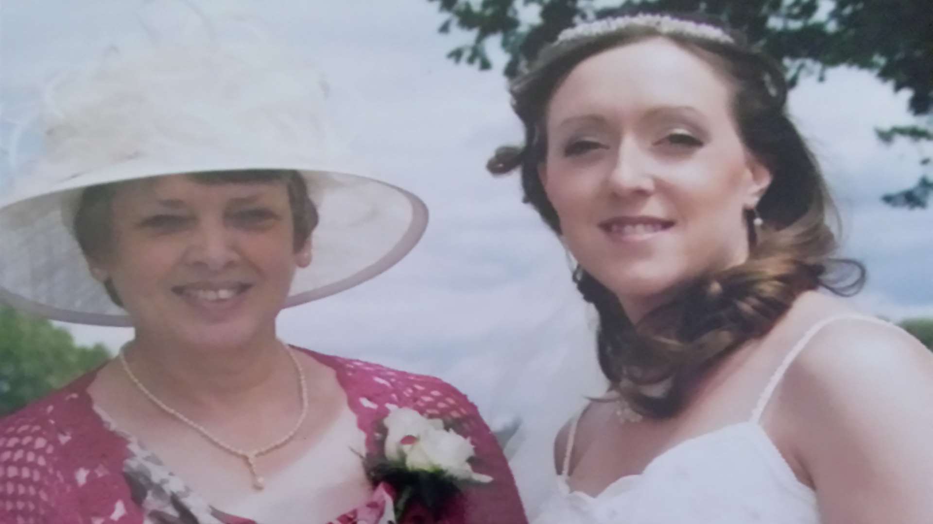 Fiona Yorke-Saville on her wedding day with her stepmother Colleen