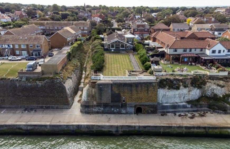 The home is built on the cliff’s edge in Birchington. Picture: Rightmove