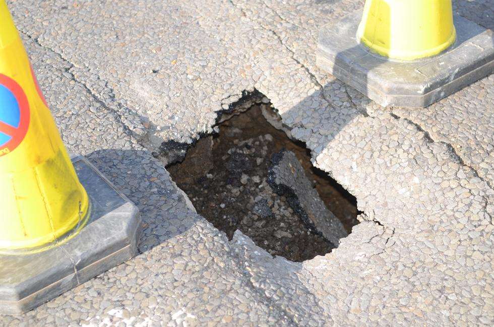 The hole is about 2ft wide but larger underneath