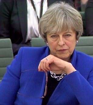 An example of Theresa May's famous death stare