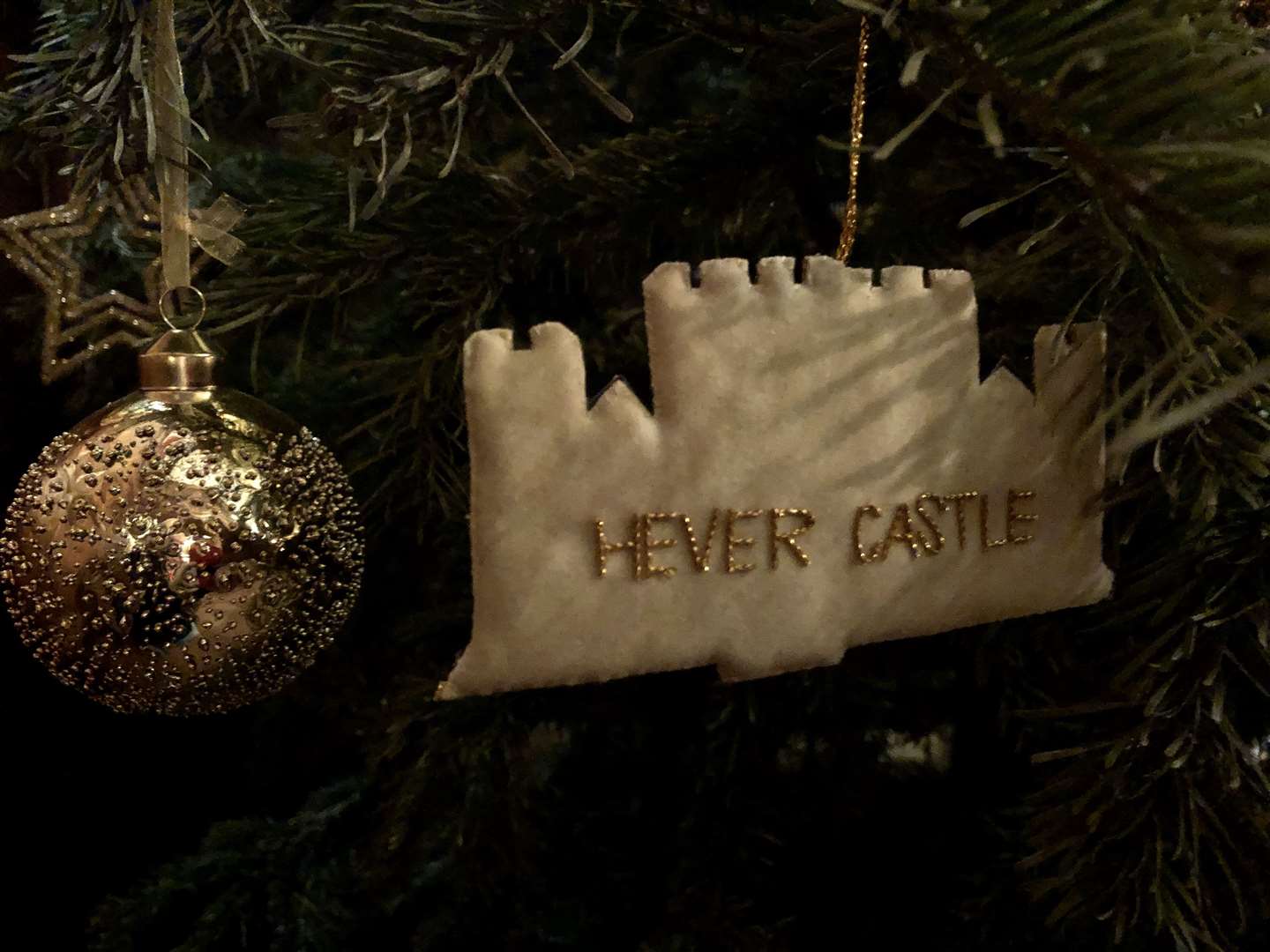 There are some beautifully decorated trees at Hever Castle
