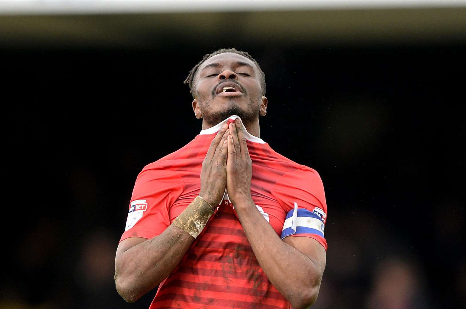 Gillingham's Gabriel Zakuani after a tough game at Southend Picture: Ady Kerry