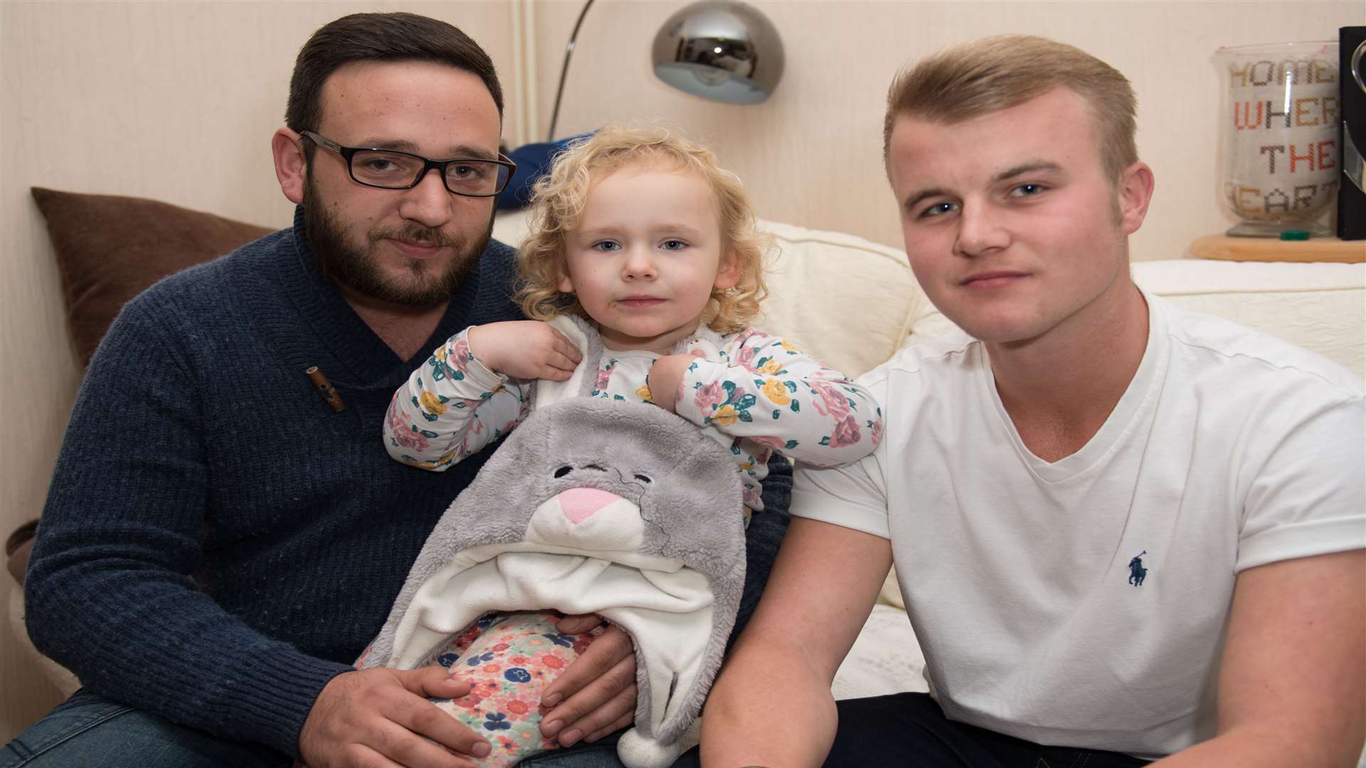 Dad Luke Hackett and Conor Clark (right) who saved Lilly-Rae from getting burnt at the fireworks display. Picture: Roger Charles