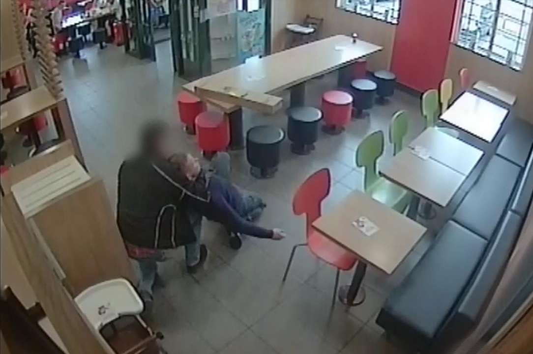 Richard Rye being arrested by undercover officers in McDonalds. Picture: National Crime Agency