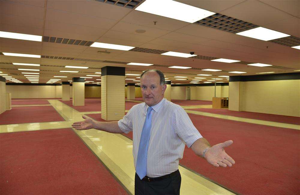Mall Manager Paul Alcock in the large space once occupied by TJ Hughes, which be believes would be suitable for Next to use.