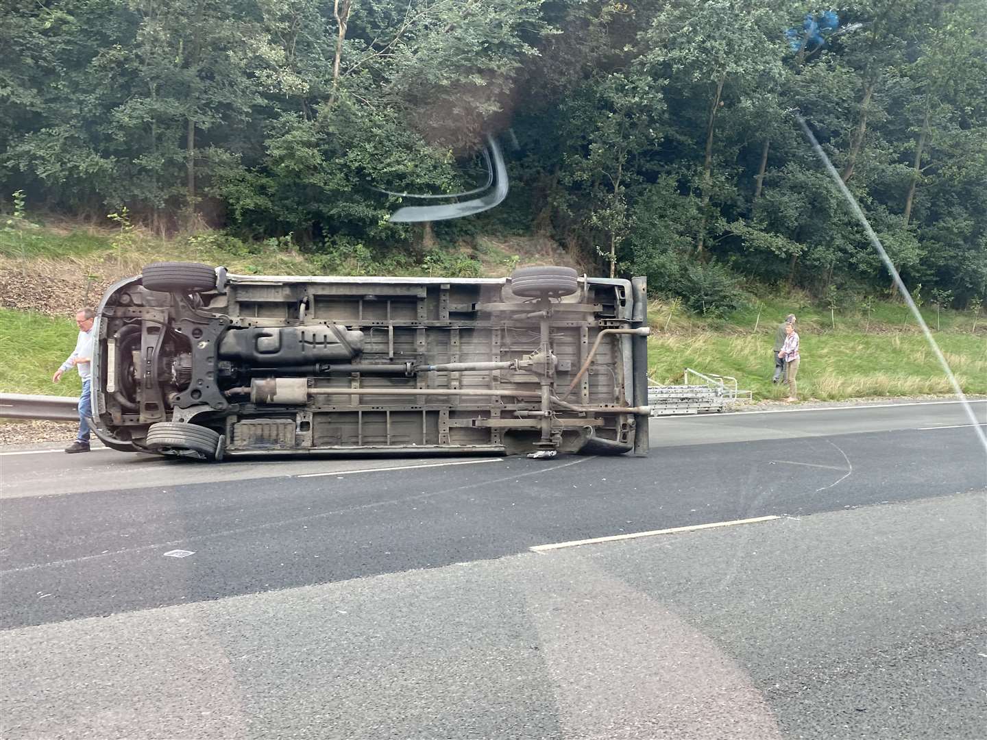 The crashed vehicle on the M20. Picture Steve Salter (50257135)