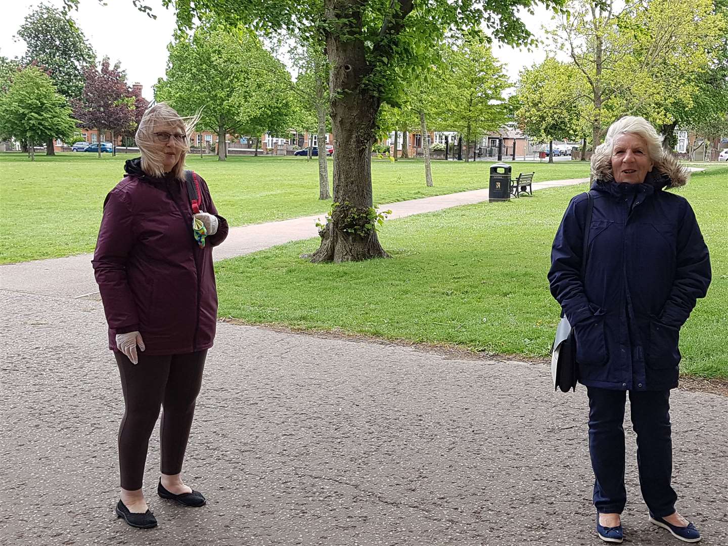 Sue Robinson from Sellindge and Jan in Victoria Park in Ashford