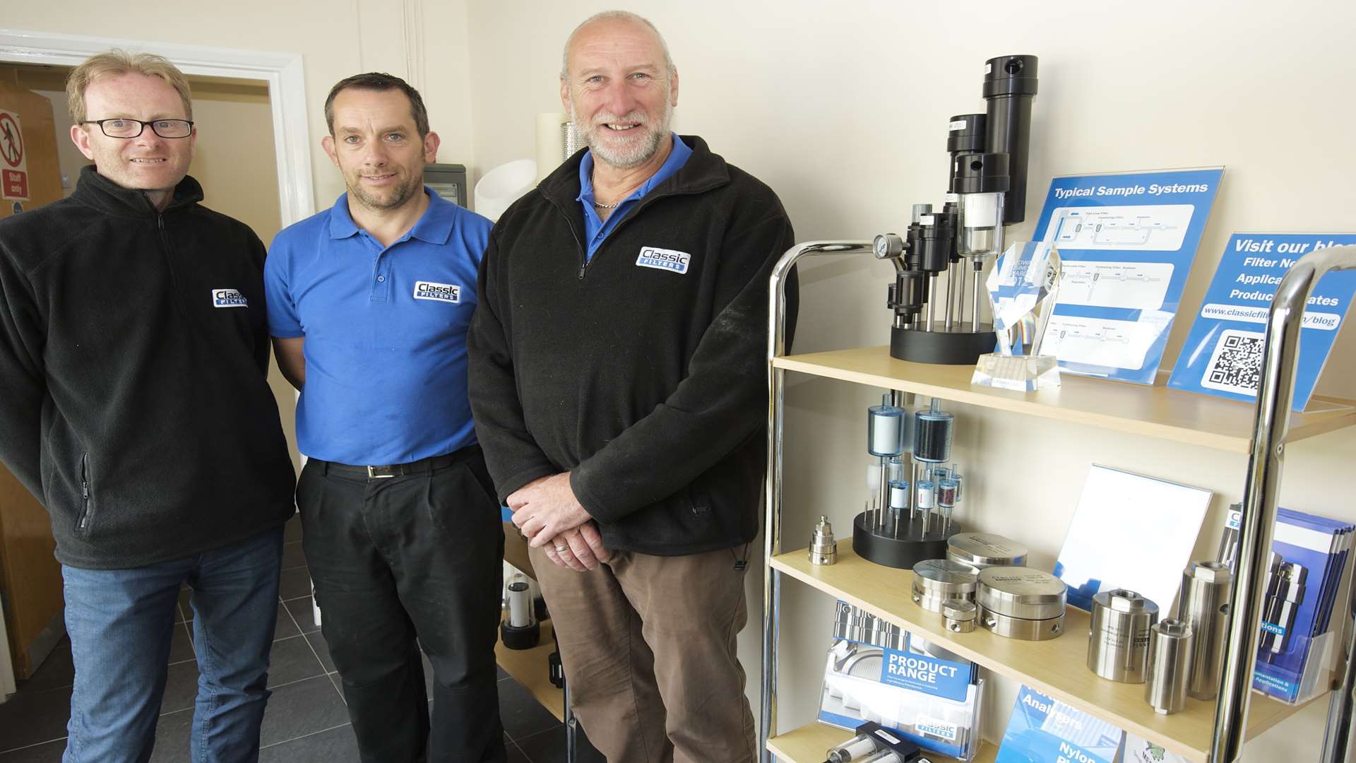 From left, Classic Filters sales director David Janes, managing director Ian Bovington and packing and dispatch manager Paul Firmin