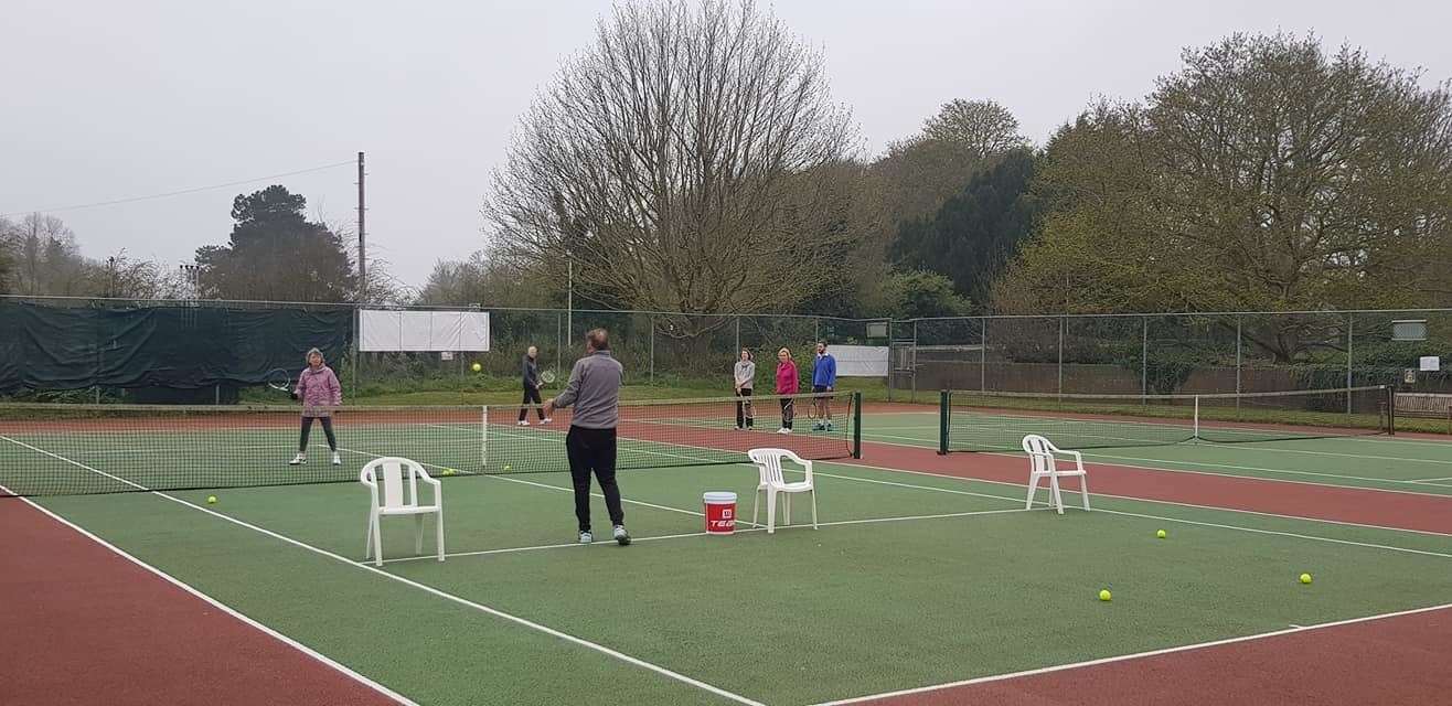 Sandwich Tennis Club members on the court