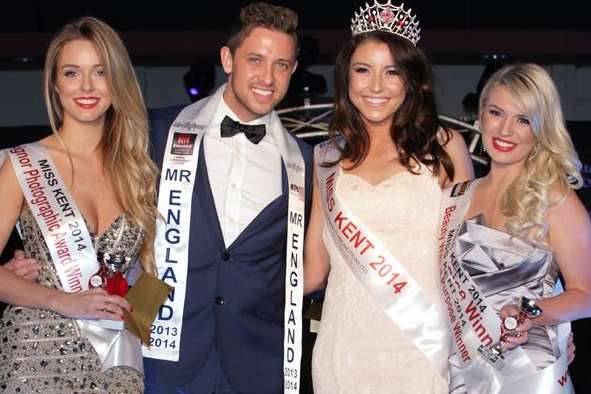 Milly Tritton, second from right, is in the running for Miss England after she was crowned Miss Kent