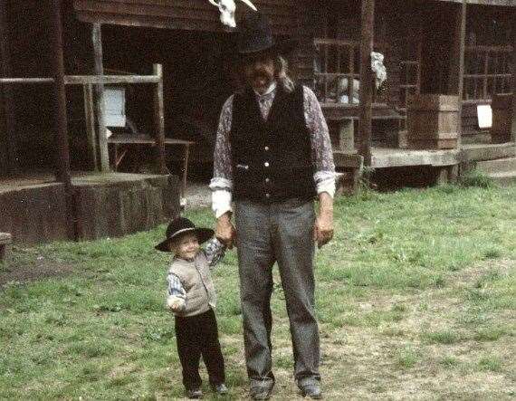 Founder of the town John Truder and grandson Morgan. Picture supplied by: Morgan Truder