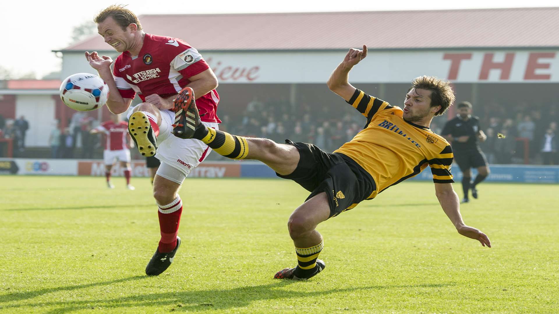 Maidstone goalscorer Joe Healy in action at Ebbsfleet Picture Andy Payton