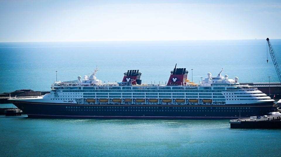 Disney Magic previously moored up in Dover. Pic: TJ Jezard