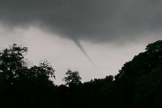 A funnel cloud spotted over Eastry. Picture: @JaeKay