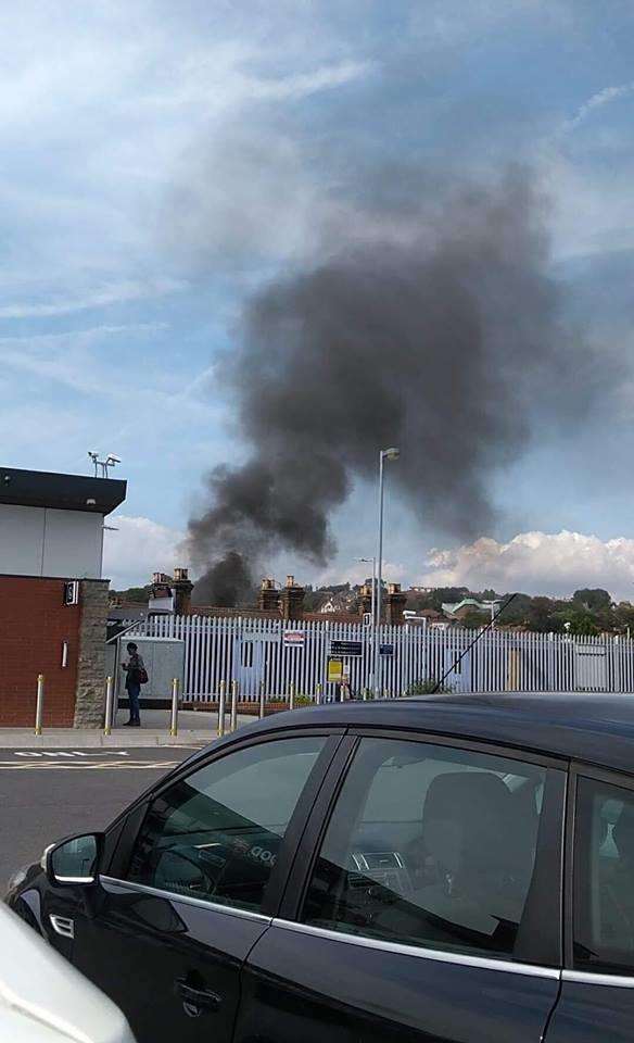 Fire sparked from a four by four in the car park on South Eastern Road, Strood (3894324)