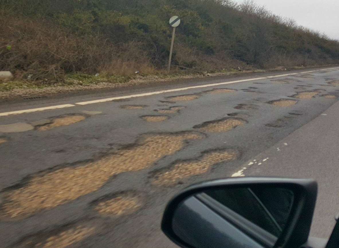 Giant potholes on the A2
