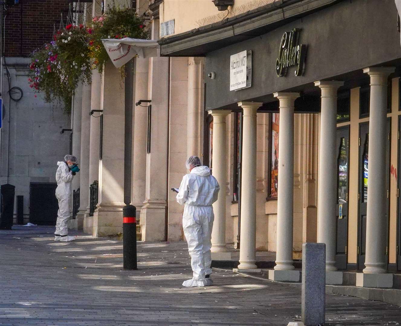 Forensic officers outside the Gallery Nightclub today after a person was stabbed to death at the In the early hours of this morning Picture: Jim Bennett