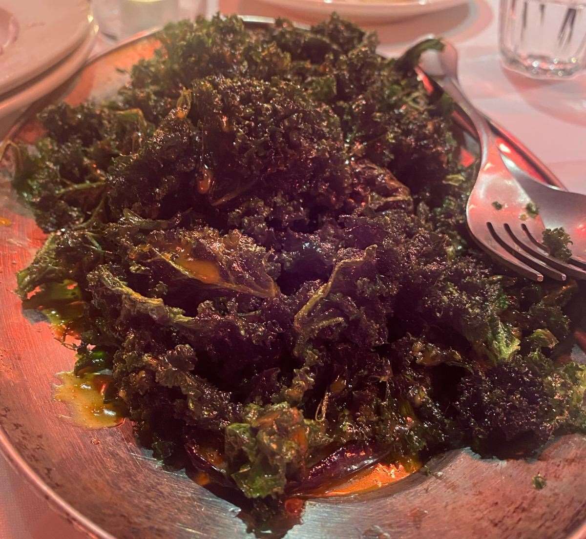 Crispy kale and aubergine salad was an absolute triumph