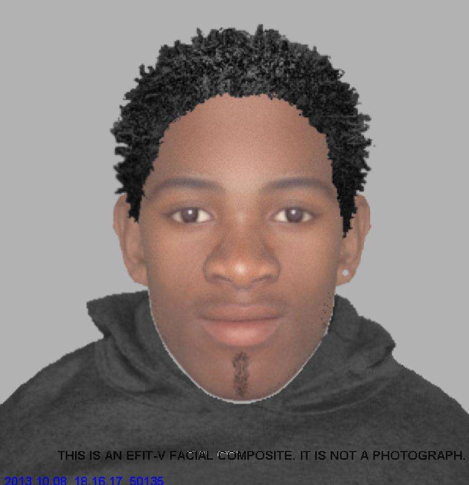 A police e-fit image of the suspect involved in snatching a mobile phone from an 11-year-old schoolgirl in Westgate.